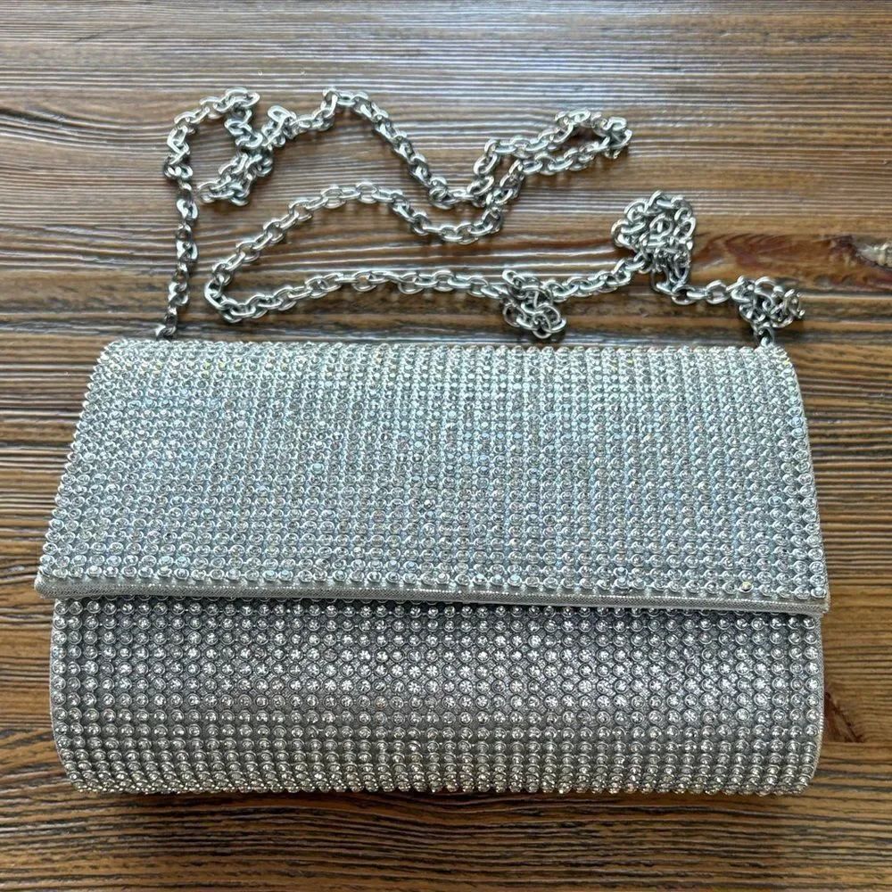 Sparkling Silver Rhinestone Clutch - Picture 8 of 11
